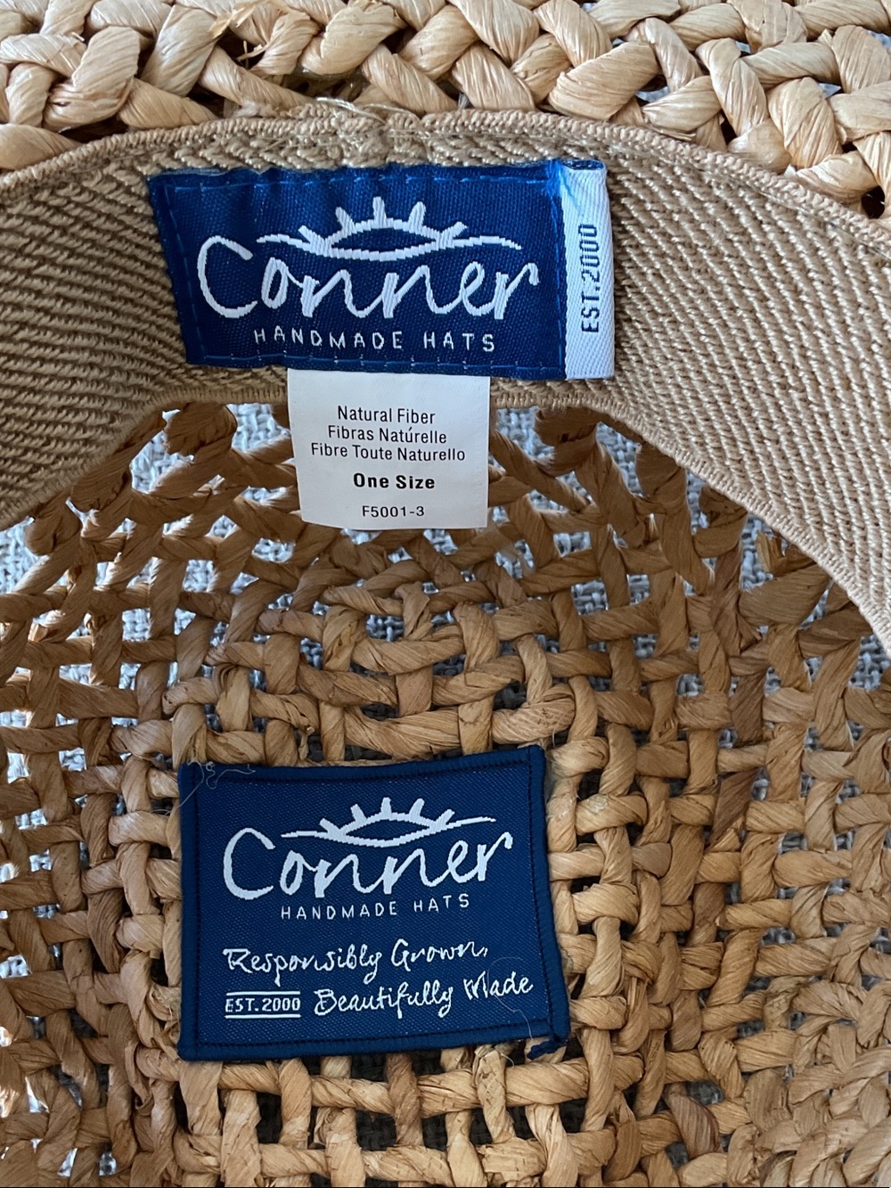 🤠 CONNER Women's Tan Woven Straw Cowboy Hat with Braided Band - Picture 6 of 9
